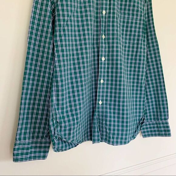 J Crew Slim Fit Button Down Long Sleeve Shirt Plaid Green Size L Casual Work - Picture 3 of 5